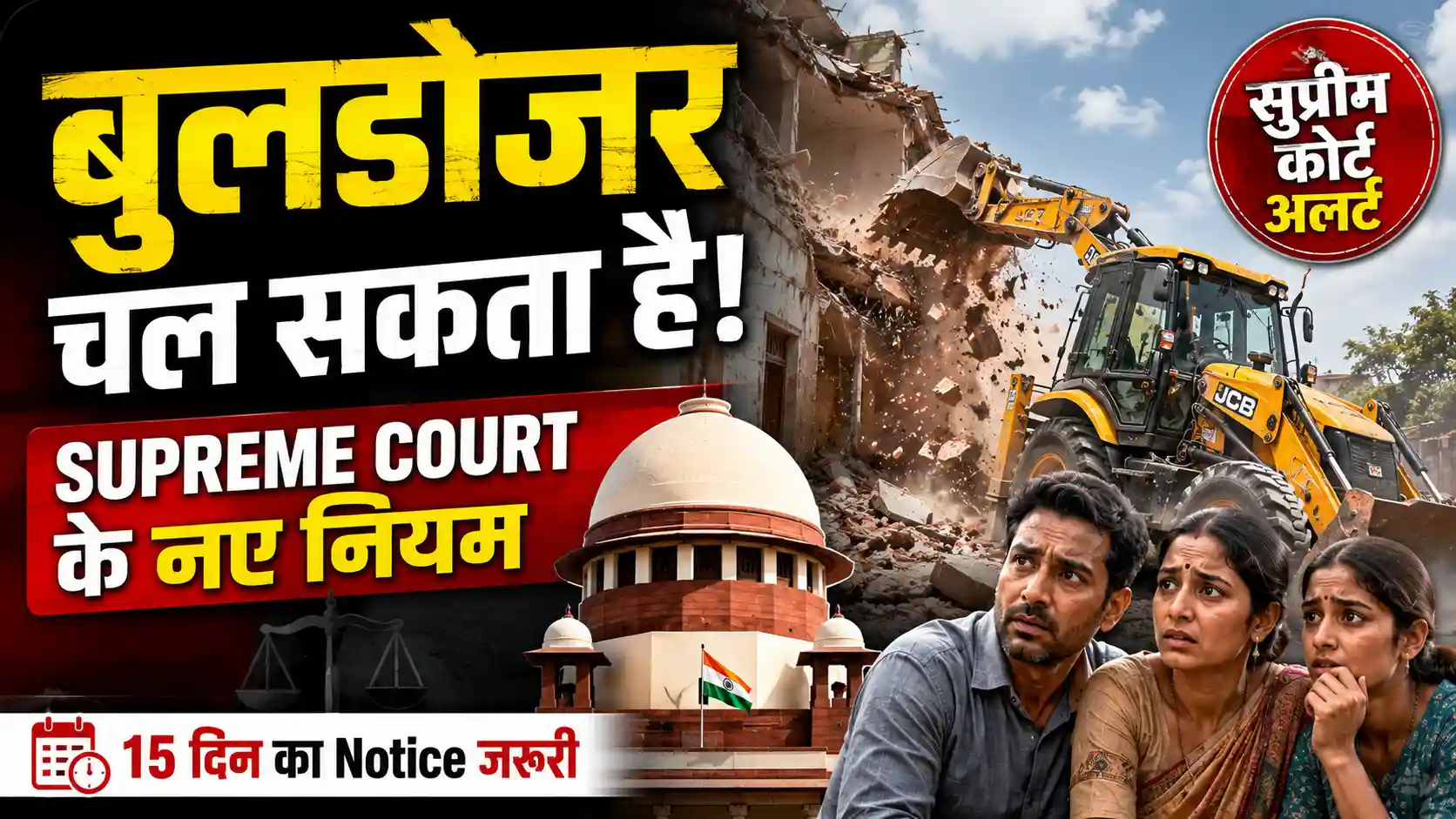 अवैध निर्माण पर बुलडोजर एक्शन